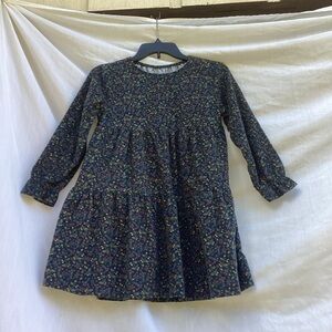 Unbranded dark blue and green flannel patterned dress with pockets size 10 years